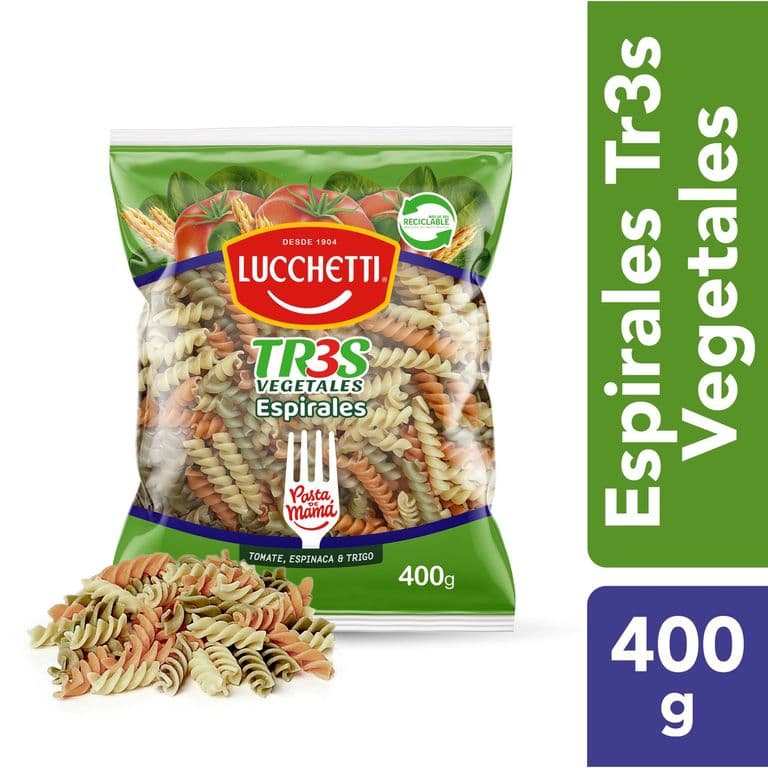 FIDEO PASTA TRES ESPIRALES 400 GRS. L