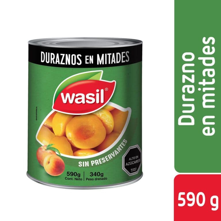 Duraznos en Mitades Tarro, Drenado 340 g - Neto 590 g
