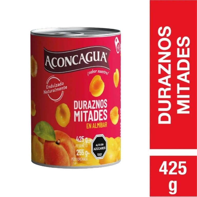 Duraznos Aconcagua en Mitades 255 g drenado, 425 g neto