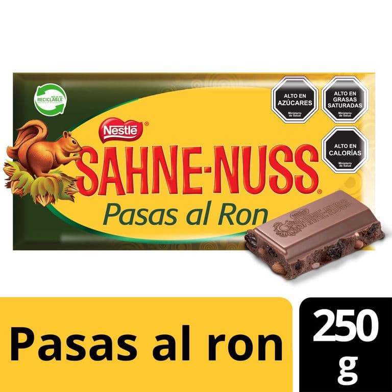 Chocolate Pasas al Ron Sahne Nuss Barra 250 g