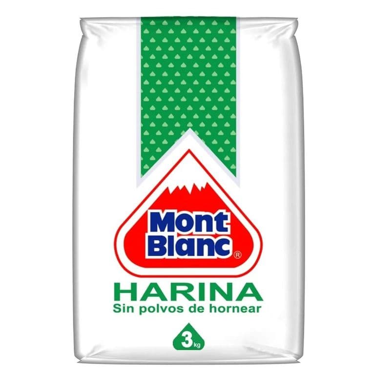 Harina Mont Blanc sin Polvo de Hornear 3 Kg