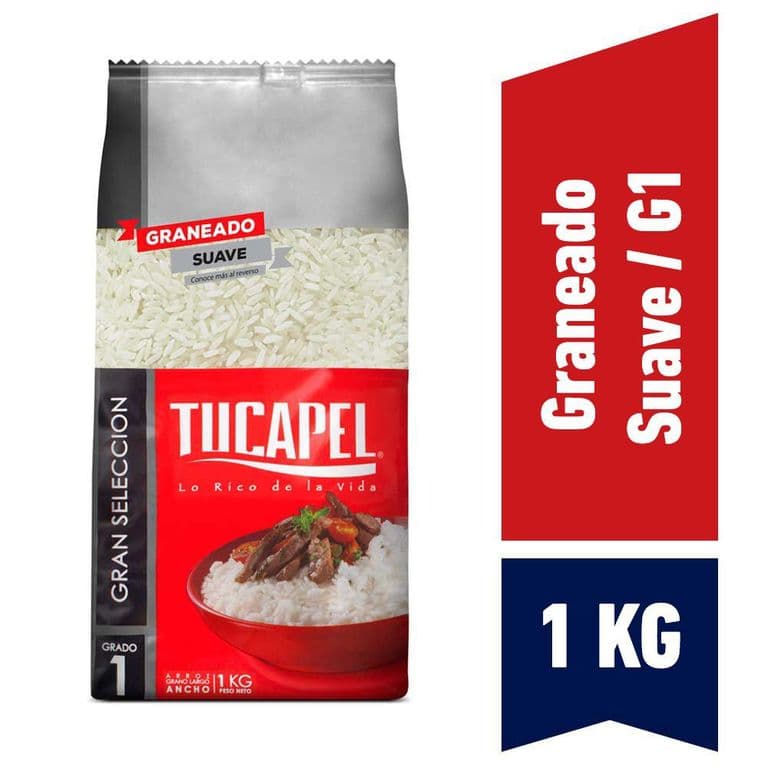 Arroz Tucapel G1 Graneado Suave Largo Ancho 1 Kg