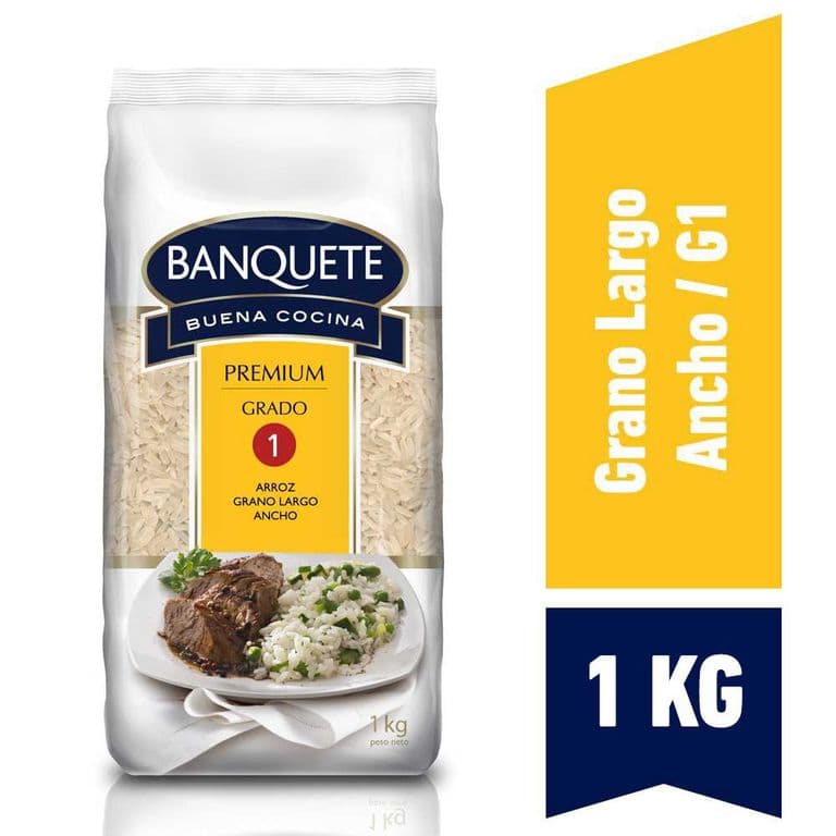 Arroz Grado 1 Banquete Premium Grano Largo y Ancho 1 kg