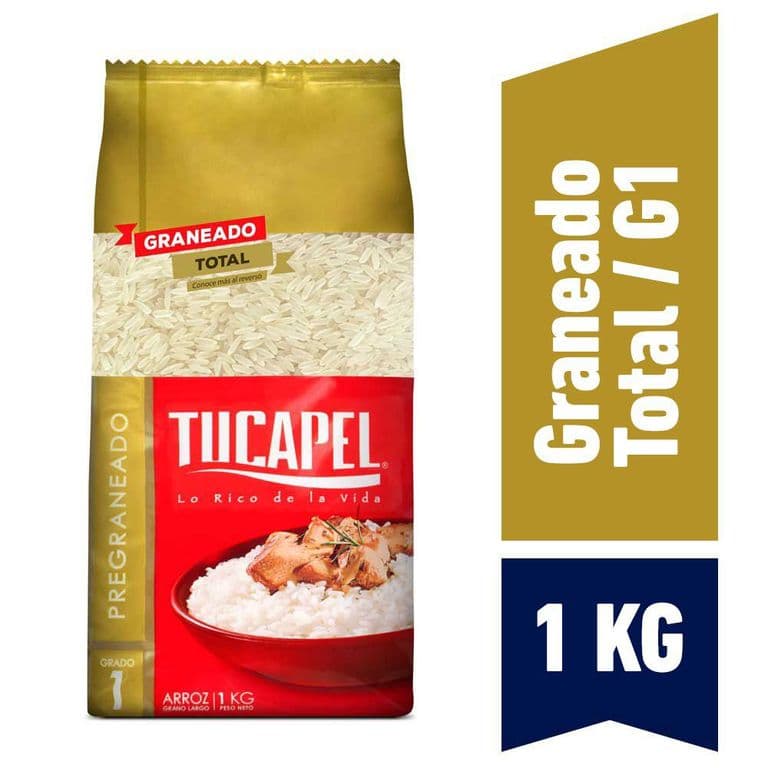 Arroz Tucapel G1 Pregraneado Grano Ancho 1 Kg
