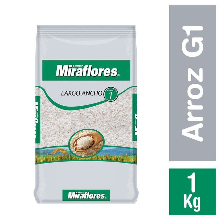Arroz Grado 1 Miraflores Grano Largo y Ancho 1 kg
