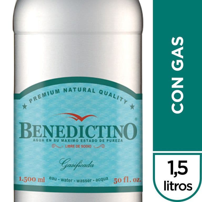 Agua Purificada Con Gas Benedictino 1.5 L