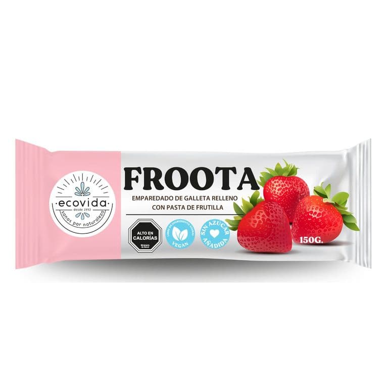Galleta Emparedado Relleno Frutilla Sin Azúcar Ecovida 150 g