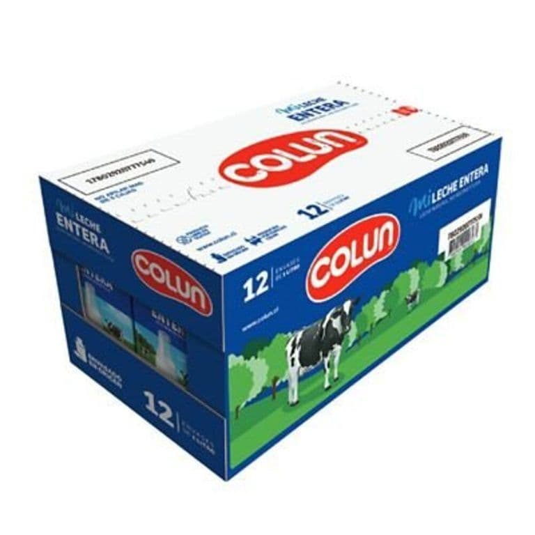 Pack 12 un. Leche Colun Entera Sin Tapa 1 L