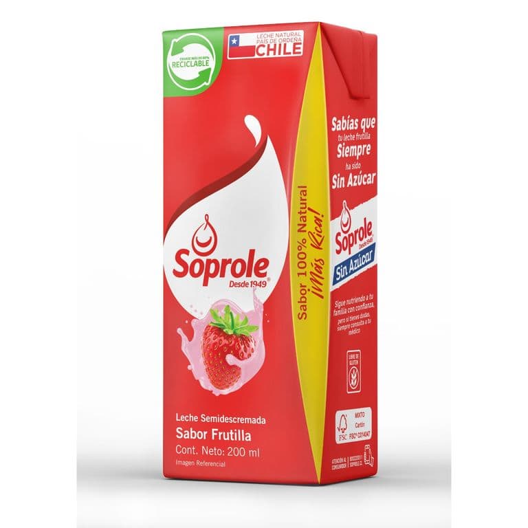 Leche Semidescremada Sabor Frutilla