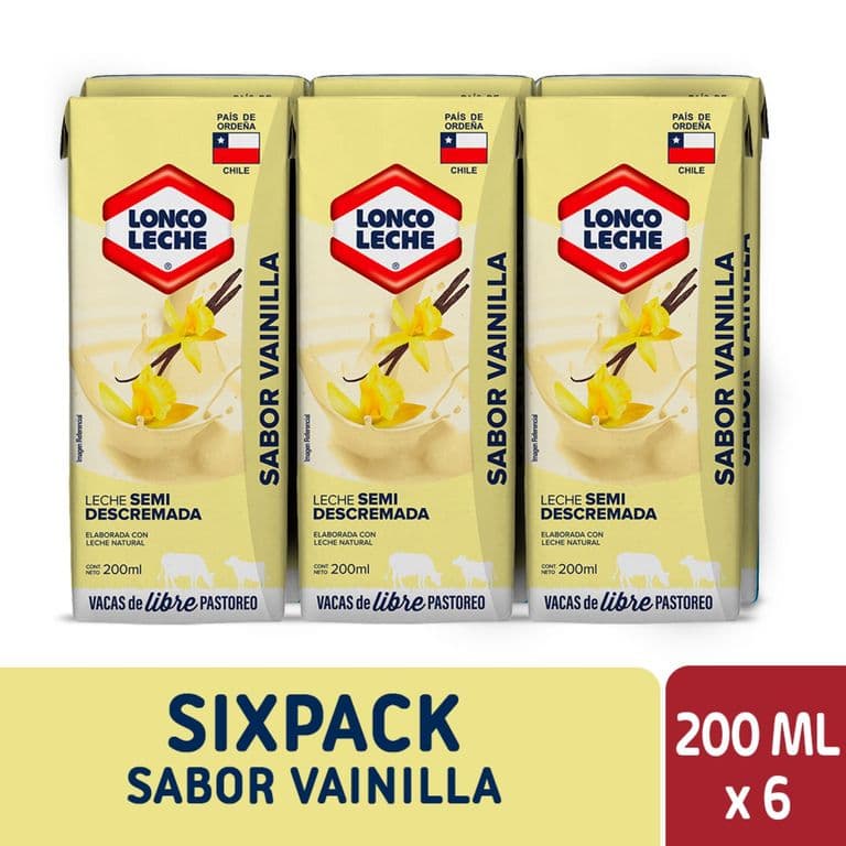 Pack 6 un. Leche Loncoleche Vainilla 200 ml
