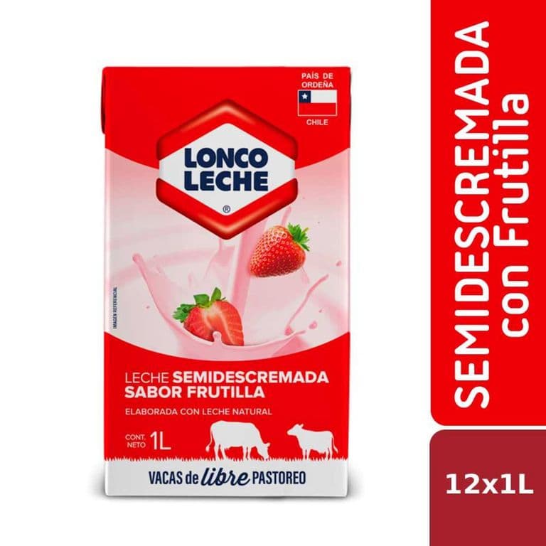 Pack Leche Semidescremada Sabor Frutilla