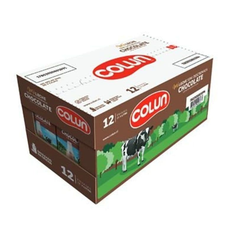 Pack 12 un. Leche Colun Chocolate Sin Tapa 1 L