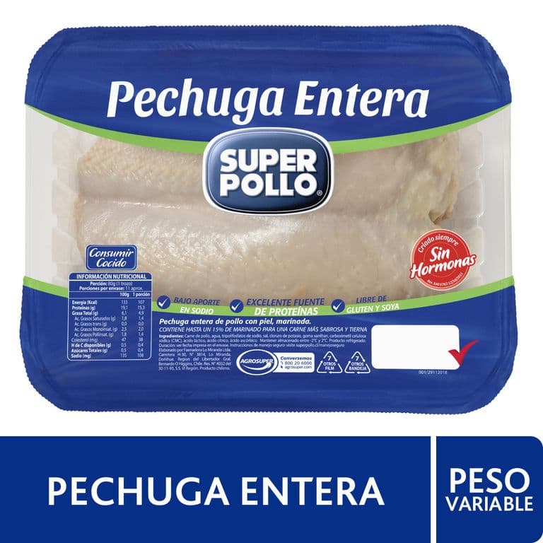 Pechuga de Pollo Entera Peso Variable