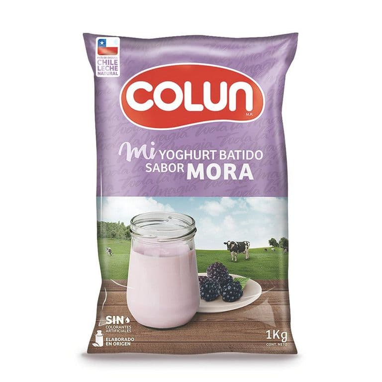 Yogurt Batido Colun Mora Bolsa 1 kg
