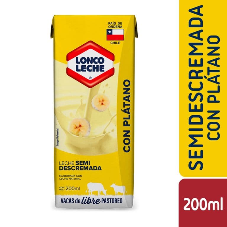 Leche Semidescremada Sabor Plátano