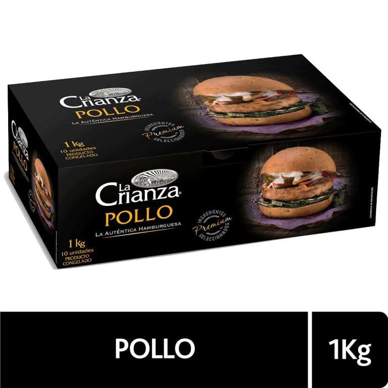 Hamburguesa de Pollo La Crianza 1 kg 10 un.