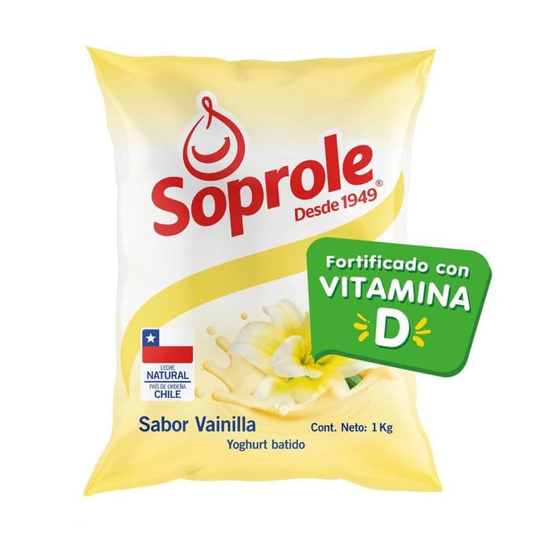 Yogurt Batido Soprole Vainilla Bolsa 1 kg