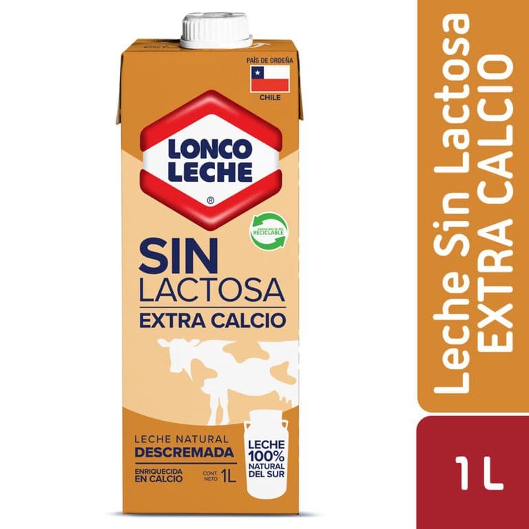 Leche Loncoleche Descremada Sin Lactosa Extra Calcio 1 L