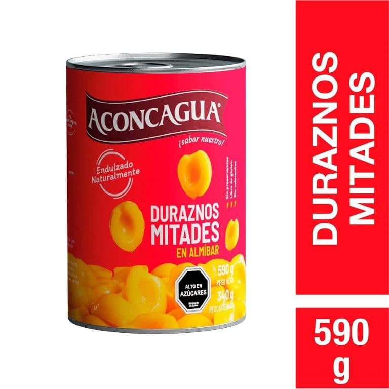 Duraznos Aconcagua en Mitades 340 g drenado, 590 g neto