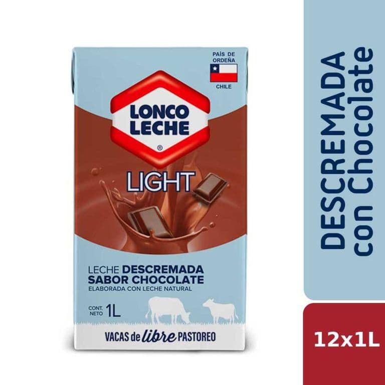 Pack 12 un. Leche Loncoleche Light Chocolate 1 L