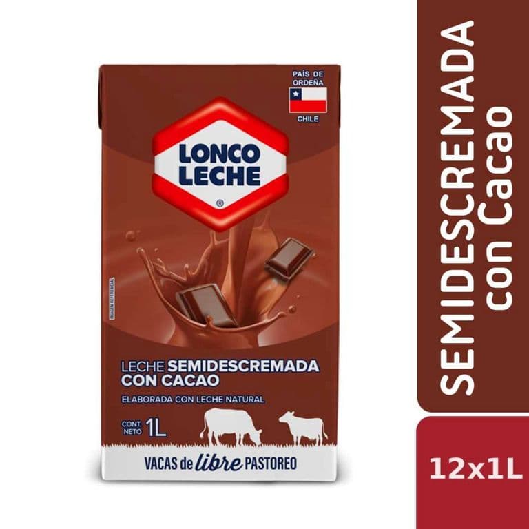 Pack 12 un. Leche Loncoleche Chocolate 1 L