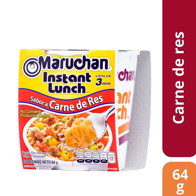 Sopa Instantánea Maruchan Carnes de Res Pote 64 g