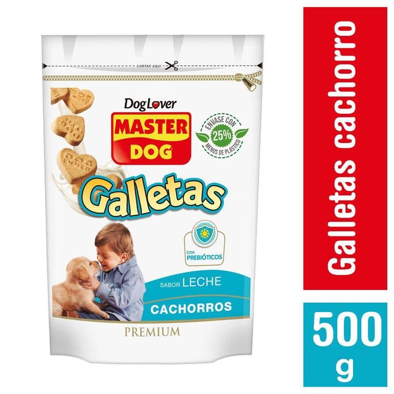 Galletas Perro Cachorro Master Dog Leche 500 g