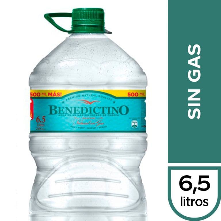 Bidon de Agua Purificada Sin Gas Benedictino 6.5 L