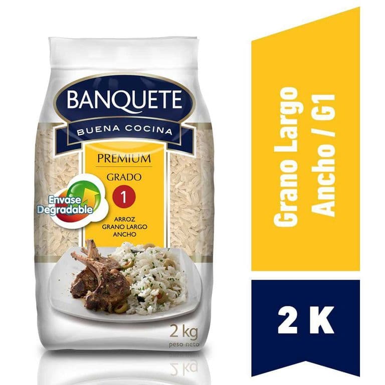 Arroz Grado 1 Banquete Premium Grano Largo 2 kg