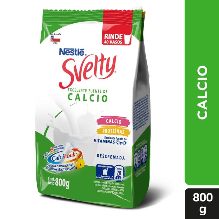 Leche en Polvo Descremada Calcilock Bolsa, 800 g