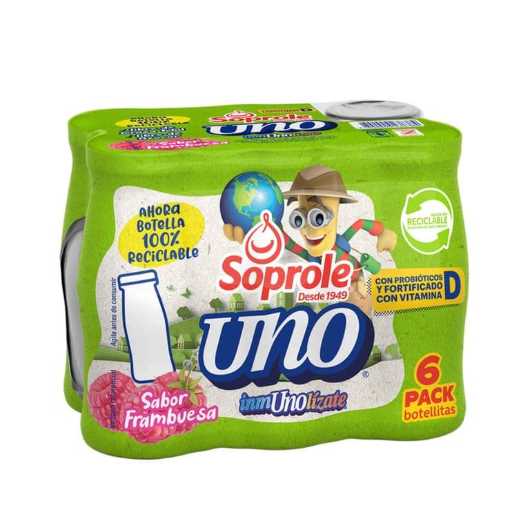 Pack 6 un. Probiótico Uno Frambuesa 80 ml