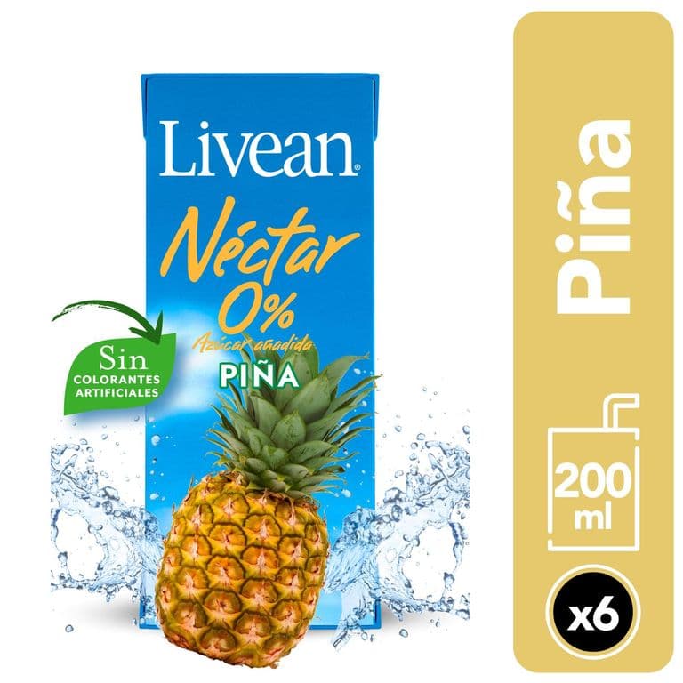 Pack Néctar de Piña Livean 6 x 200 ml