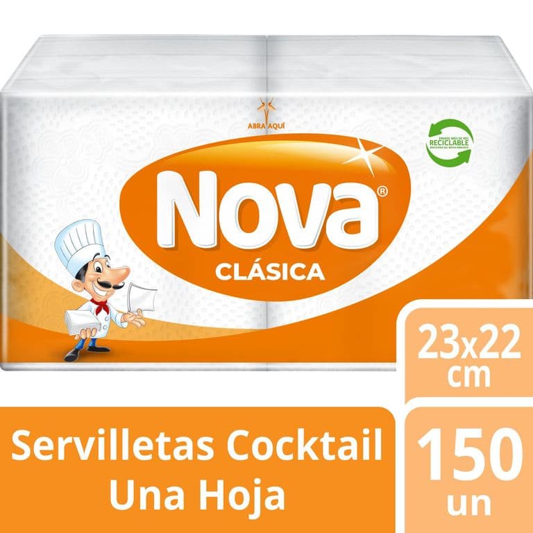 Servilletas Cocktail Nova Una Hoja 150 Un