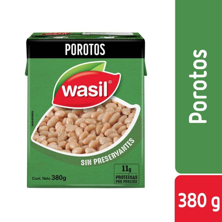 Porotos Wasil en Tetrapack 380 g