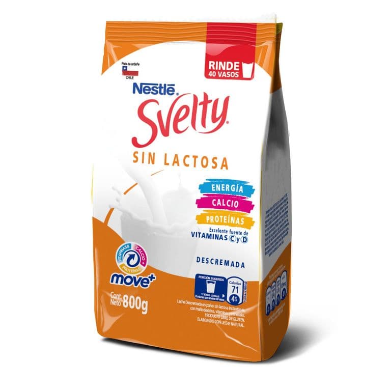 Leche en Polvo Descremada Sin Lactosa Svelty Nestle 800 g