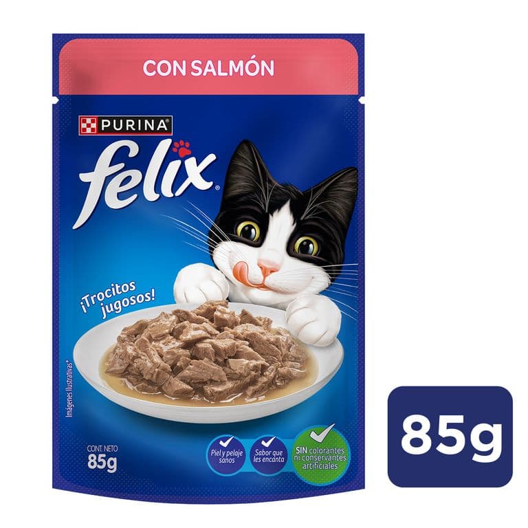 Alimento Húmedo Gato Felix Sabor Pescado Blanco Sobre 85 g