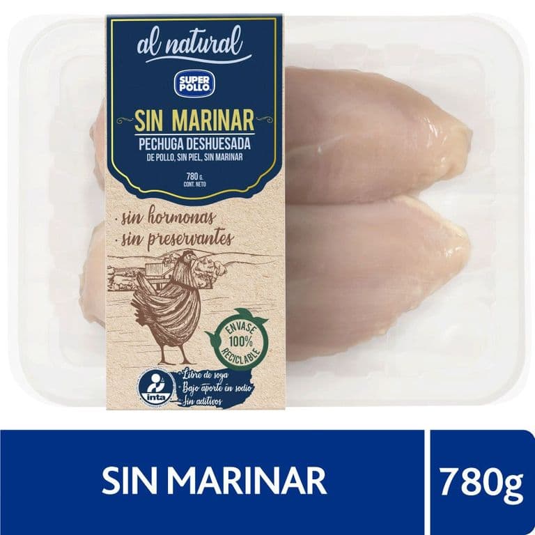 Pechuga de Pollo Deshuesada Sin Piel Al Natural Super Pollo 780 g