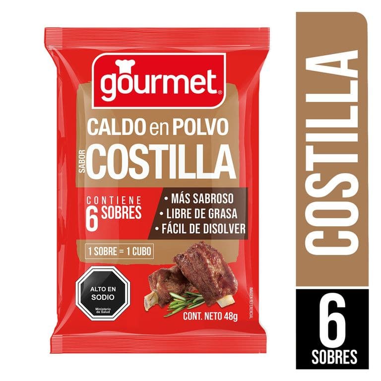 Caldo de Costilla en Polvo Gourmet 6 un.