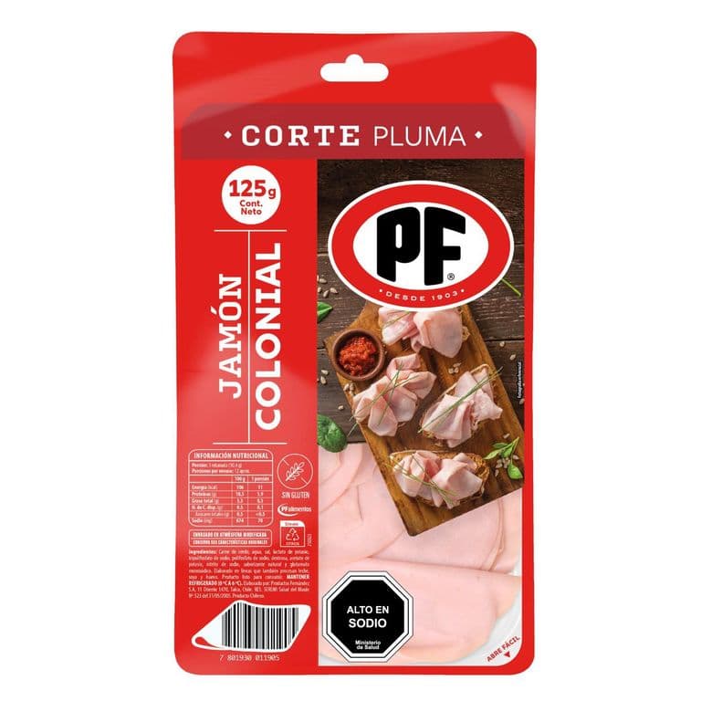 Jamón Colonial Corte Pluma PF 125 g