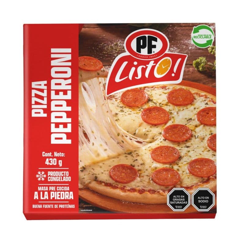 Pizza Pepperoni Masa a la Piedra Congelada PF Listo 430 g
