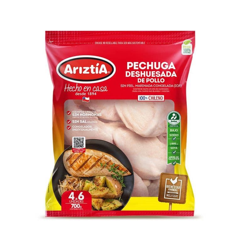 Pechuga de Pollo Deshuesada Congelada Ariztía 700 g