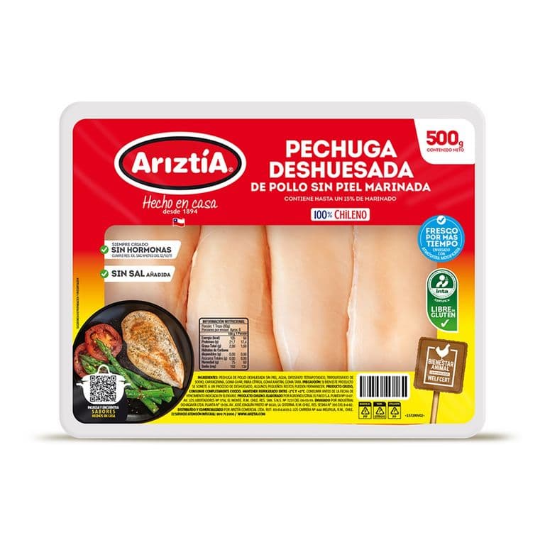 Pechuga de Pollo Deshuesada Ariztía 500 g