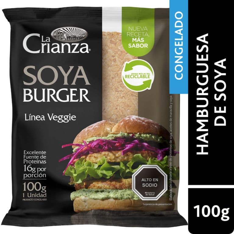 Hamburguesa Vegetal de Soya Veggie La Crianza 100 g