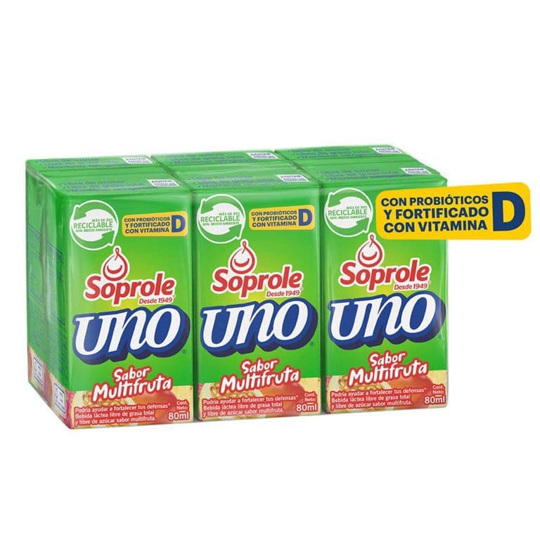 Pack 6 un. Probiótico Uno Multi Fruta 80 ml