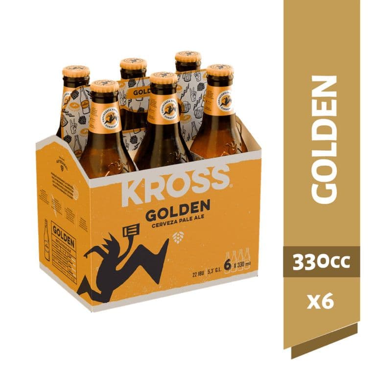 Pack 6 un. Cerveza Kross Golden Ale 5.3° 330 cc