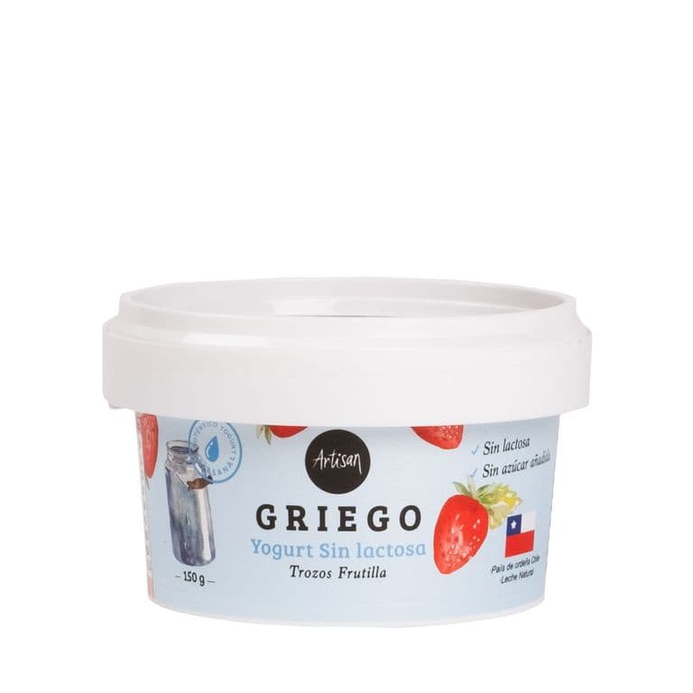 Yogurt Griego Artisan Sin Lactosa Frutilla 150 g