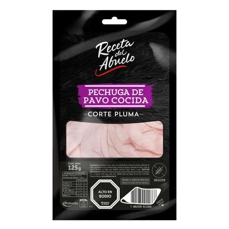 Pechuga de Pavo Cocida Corte Pluma Receta del Abuelo 125 g