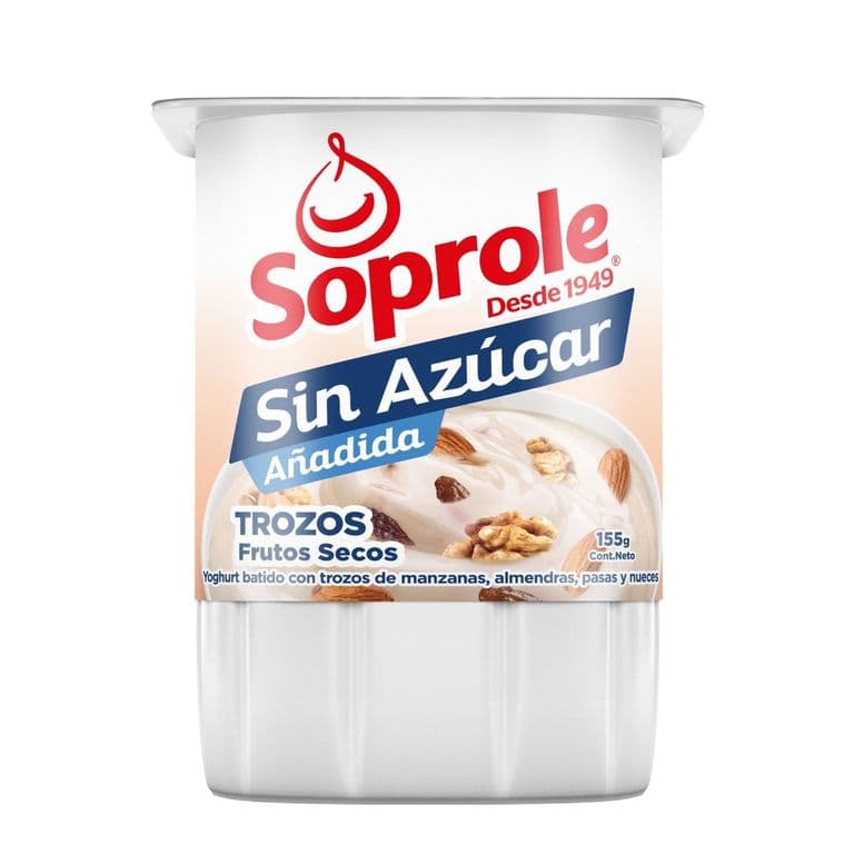 Yogurt Soprole Sin Azúcar Trozos Frutos Secos 155 g