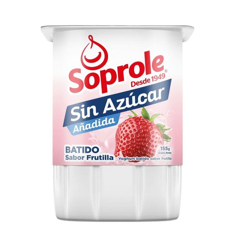 Yogurt Soprole Sin Azúcar Frutilla 155 g