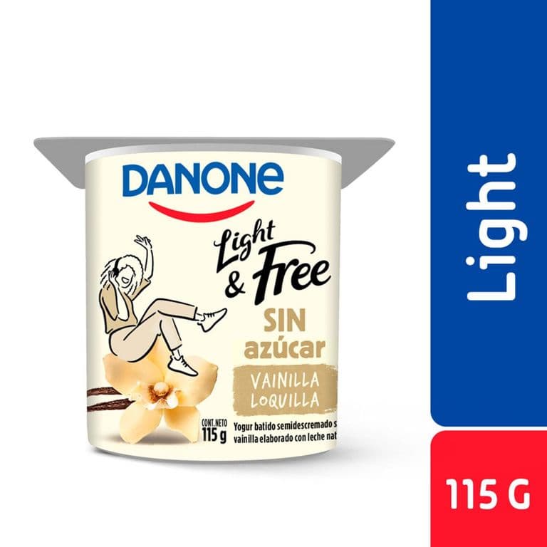 Yogurt Batido Danone Light & Free Vainilla 115 g